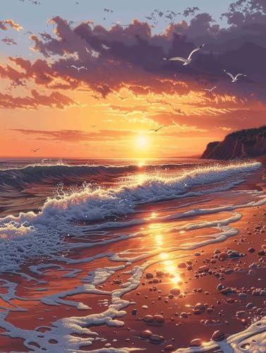 Diamond Painting Ozean Diamond Painting Erwachsene, Crystal Art Landschaft Mosaik Bastelset Erwachsene Anfänger Full Drill Cross Stickerei Kits für Deko Wohnzimmer, Geschenke 50cm x 70cm -g2503WH Diamond Painting Ozean Diamond Painting Erwachsene, Crystal Art Landschaft Mosaik Bastelset Erwachsene Anfänger Full Drill Cross Stickerei Kits für Deko Wohnzimmer, Geschenke 50cm x 70cm -g2503WH von ZZGBDWOU