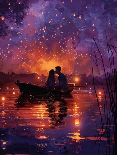 Diamond Painting Paar Diamond Painting Erwachsene, Crystal Art Sternenhimmel Mosaik Bastelset Erwachsene Anfänger Full Drill Cross Stickerei Kits für Deko Wohnzimmer, Geschenke (35x50cm) -g2503XP von ZZGBDWOU
