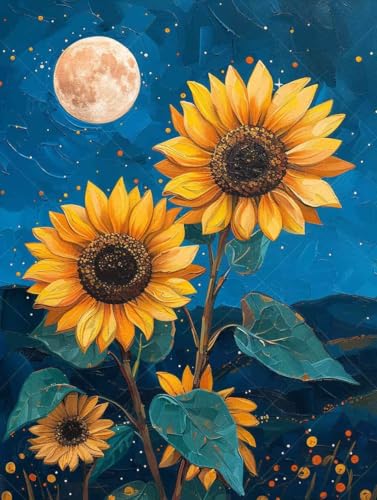 Diamond Painting Sonnenblume Diamond Painting Erwachsene, Crystal Art Mond Mosaik Bastelset Erwachsene Anfänger 5D DIY Full Drill Cross Stickerei Kits für Deko Wohnzimmer, Geschenke 35x50cm -g250382 Diamond Painting Sonnenblume Diamond Painting Erwachsene, Crystal Art Mond Mosaik Bastelset Erwachsene Anfänger 5D DIY Full Drill Cross Stickerei Kits für Deko Wohnzimmer, Geschenke 35x50cm -g250382 von ZZGBDWOU