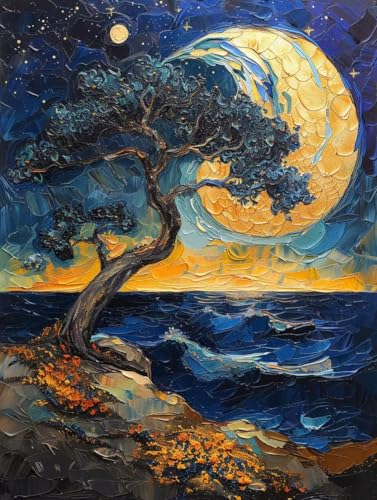 Diamond Painting Sternenhimmel Diamond Painting Erwachsene, Crystal Art Ozean Mosaik Bastelset Erwachsene Anfänger Full Drill Cross Stickerei Kits für Deko Wohnzimmer, Geschenke 35 x 50cm -g25036M von ZZGBDWOU