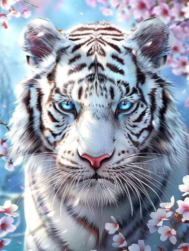 Diamond Painting Tiger Diamond Painting Erwachsene, Crystal Art Kirschblüten Mosaik Bastelset Erwachsene Anfänger 5D DIY Full Drill Cross Stickerei Kits für Deko Wohnzimmer, Geschenke 35x50cm -g250358 Diamond Painting Tiger Diamond Painting Erwachsene, Crystal Art Kirschblüten Mosaik Bastelset Erwachsene Anfänger 5D DIY Full Drill Cross Stickerei Kits für Deko Wohnzimmer, Geschenke 35x50cm -g250358 von ZZGBDWOU