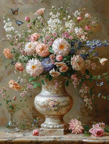 Diamond Painting Vase Diamond Painting Erwachsene, Crystal Art Blume Mosaik Bastelset Erwachsene Anfänger 5D DIY Full Drill Cross Stickerei Kits für Deko Wohnzimmer, Geschenke (25x35cm) -g2503PC von ZZGBDWOU