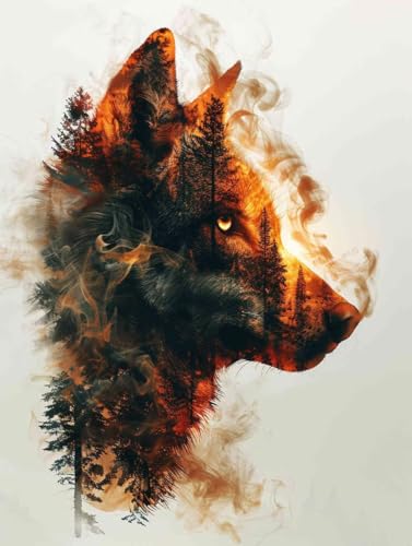 Diamond Painting Wolf Diamond Painting Erwachsene, Crystal Art Wald Mosaik Bastelset Erwachsene Anfänger 5D DIY Full Drill Cross Stickerei Kits für Deko Wohnzimmer, Geschenke 90 x 120cm -g25030B Diamond Painting Wolf Diamond Painting Erwachsene, Crystal Art Wald Mosaik Bastelset Erwachsene Anfänger 5D DIY Full Drill Cross Stickerei Kits für Deko Wohnzimmer, Geschenke 90 x 120cm -g25030B von ZZGBDWOU