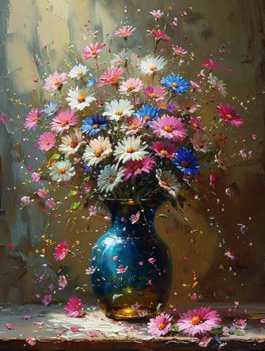 Diamond Painting XXL (20x30cm), Diamant Painting Bilder Vase Crystal Art Blume Mosaik Bastelset Erwachsene 5D DIY Full Drill Cross Stickerei Kits für Anfänger, Deko Wohnzimmer, Geschenke -g2503Q1 von ZZGBDWOU