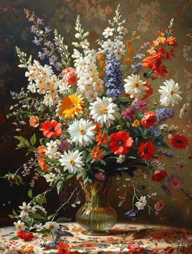 Diamond Painting XXL 20 x 30cm, Diamant Painting Bilder Vase Crystal Art Blume Mosaik Bastelset Erwachsene 5D DIY Full Drill Cross Stickerei Kits für Anfänger, Deko Wohnzimmer, Geschenke -g25035G Diamond Painting XXL 20 x 30cm, Diamant Painting Bilder Vase Crystal Art Blume Mosaik Bastelset Erwachsene 5D DIY Full Drill Cross Stickerei Kits für Anfänger, Deko Wohnzimmer, Geschenke -g25035G von ZZGBDWOU