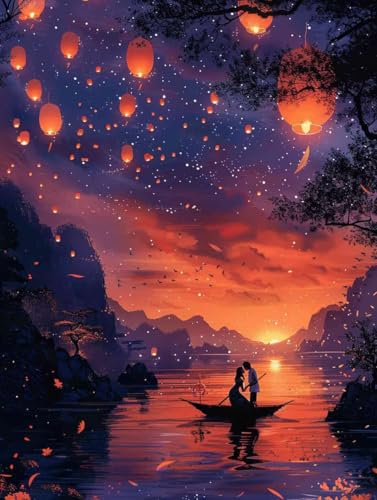 Diamond Painting XXL 20cm x 30cm, Diamant Painting Bilder Sternenhimmel Crystal Art Paar Mosaik Bastelset Erwachsene Full Drill Cross Stickerei Kits für Anfänger, Deko Wohnzimmer, Geschenke -g250387 von ZZGBDWOU