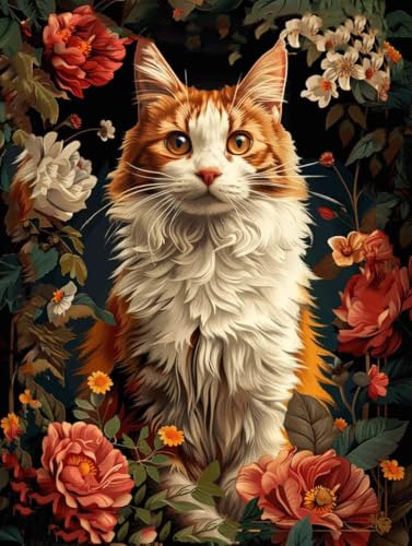 Diamond Painting XXL 30cm x 40cm, Diamant Painting Bilder Katze Crystal Art Blume Mosaik Bastelset Erwachsene 5D DIY Full Drill Cross Stickerei Kits für Anfänger, Deko Wohnzimmer, Geschenke -g2503L1 Diamond Painting XXL 30cm x 40cm, Diamant Painting Bilder Katze Crystal Art Blume Mosaik Bastelset Erwachsene 5D DIY Full Drill Cross Stickerei Kits für Anfänger, Deko Wohnzimmer, Geschenke -g2503L1 von ZZGBDWOU