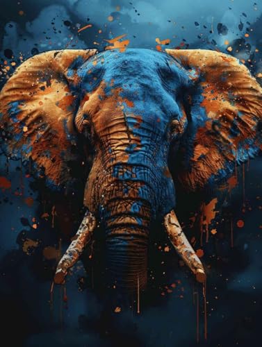 Diamond Painting XXL 40 x 55cm, Diamant Painting Bilder Elefant Crystal Art Tier Mosaik Bastelset Erwachsene 5D DIY Full Drill Cross Stickerei Kits für Anfänger, Deko Wohnzimmer, Geschenke -g2503T0 Diamond Painting XXL 40 x 55cm, Diamant Painting Bilder Elefant Crystal Art Tier Mosaik Bastelset Erwachsene 5D DIY Full Drill Cross Stickerei Kits für Anfänger, Deko Wohnzimmer, Geschenke -g2503T0 von ZZGBDWOU