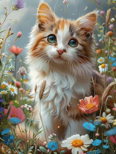 Diamond Painting XXL 40 x 55cm, Diamant Painting Bilder Katze Crystal Art Blume Mosaik Bastelset Erwachsene 5D DIY Full Drill Cross Stickerei Kits für Anfänger, Deko Wohnzimmer, Geschenke -g250389 Diamond Painting XXL 40 x 55cm, Diamant Painting Bilder Katze Crystal Art Blume Mosaik Bastelset Erwachsene 5D DIY Full Drill Cross Stickerei Kits für Anfänger, Deko Wohnzimmer, Geschenke -g250389 von ZZGBDWOU