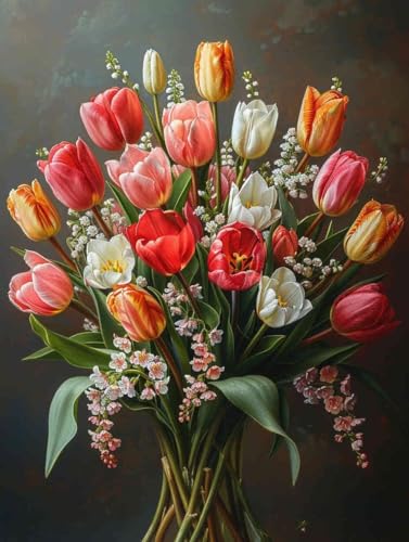 Diamond Painting XXL 40cm x 55cm, Diamant Painting Bilder Blume Crystal Art Tulpe Mosaik Bastelset Erwachsene 5D DIY Full Drill Cross Stickerei Kits für Anfänger, Deko Wohnzimmer, Geschenke -g2503BD Diamond Painting XXL 40cm x 55cm, Diamant Painting Bilder Blume Crystal Art Tulpe Mosaik Bastelset Erwachsene 5D DIY Full Drill Cross Stickerei Kits für Anfänger, Deko Wohnzimmer, Geschenke -g2503BD von ZZGBDWOU