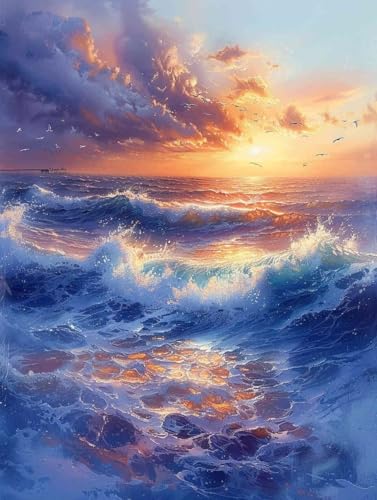 Diamond Painting XXL 40x55cm, Diamant Painting Bilder Ozean Crystal Art Himmel Mosaik Bastelset Erwachsene 5D DIY Full Drill Cross Stickerei Kits für Anfänger, Deko Wohnzimmer, Geschenke -g2503ZX Diamond Painting XXL 40x55cm, Diamant Painting Bilder Ozean Crystal Art Himmel Mosaik Bastelset Erwachsene 5D DIY Full Drill Cross Stickerei Kits für Anfänger, Deko Wohnzimmer, Geschenke -g2503ZX von ZZGBDWOU
