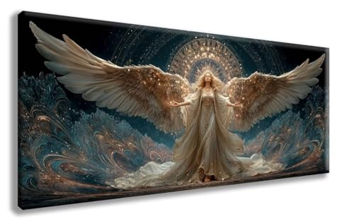 FlüGel Diamond Painting, Engel Diamond Painting Erwachsene Groß XXL (70x140 cm), 5D Runder Vollbohrer Diamant Crystal Art Bastelnset, Mosaik Bastel Erwachsene für Deko Schlafzimmer -zzg2508R7254 von ZZGBDWOU