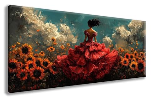 Frau Diamond Painting, Sonnenblume Diamond Painting Erwachsene Groß XXL (50x100 cm), 5D Runder Vollbohrer Diamant Crystal Art Bastelnset, Mosaik Bastel Erwachsene für Deko Schlafzimmer -zzg250846 von ZZGBDWOU