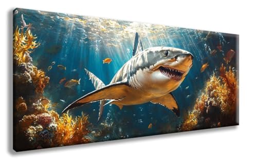 Hai Diamond Painting, Meer Diamond Painting Erwachsene Groß XXL (30x60 cm), 5D Runder Vollbohrer Diamant Crystal Art Bastelnset, Mosaik Bastel Erwachsene für Deko Schlafzimmer, Geschenke -zzg2508ZB von ZZGBDWOU