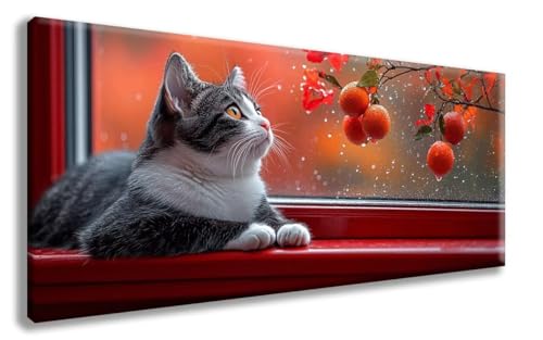 Katze Diamond Painting, Obst Diamond Painting Erwachsene Groß XXL 100x300cm, 5D Runder Vollbohrer Diamant Crystal Art Bastelnset, Mosaik Bastel Erwachsene für Deko Schlafzimmer, Geschenke -zzg2508O4 von ZZGBDWOU