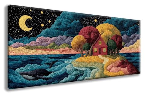 Landschaft Diamond Painting, Abstrakt Diamond Painting Erwachsene Groß XXL 100x300cm, 5D Runder Vollbohrer Diamant Crystal Art Bastelnset, Mosaik Bastel Erwachsene für Deko Schlafzimmer -zzg2508G9 von ZZGBDWOU