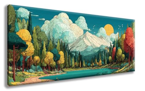 Landschaft Diamond Painting, Baum Diamond Painting Erwachsene Groß XXL (100x300 cm), 5D Runder Vollbohrer Diamant Crystal Art Bastelnset, Mosaik Bastel Erwachsene für Deko Schlafzimmer -zzg25088N von ZZGBDWOU