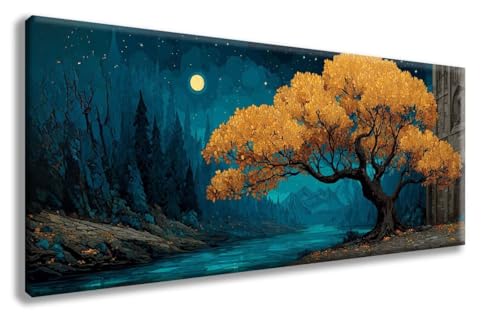 Landschaft Diamond Painting, Baum Diamond Painting Erwachsene Groß XXL (100x300 cm), 5D Runder Vollbohrer Diamant Crystal Art Bastelnset, Mosaik Bastel Erwachsene für Deko Schlafzimmer -zzg2508XF von ZZGBDWOU