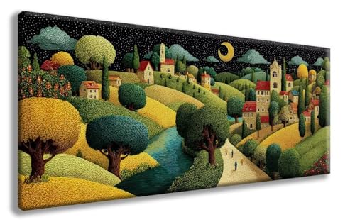 Landschaft Diamond Painting, HäUser Diamond Painting Erwachsene Groß XXL (90x180 cm), 5D Runder Vollbohrer Diamant Crystal Art Bastelnset, Mosaik Bastel Erwachsene für Deko Schlafzimmer -zzg2508S2 von ZZGBDWOU