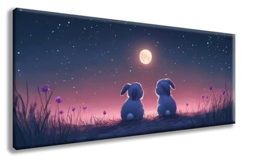 Landschaft Diamond Painting, Kaninchen Diamond Painting Erwachsene Groß XXL (30x60 cm), 5D Runder Vollbohrer Diamant Crystal Art Bastelnset, Mosaik Bastel Erwachsene für Deko Schlafzimmer -zzg250832 von ZZGBDWOU