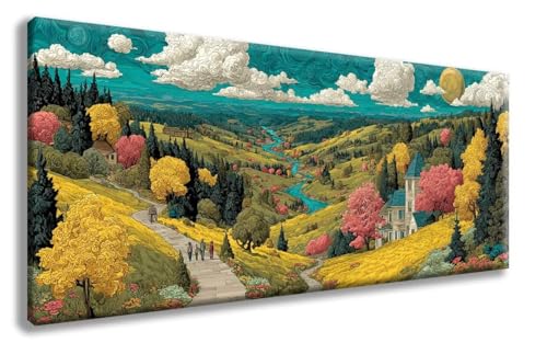 Landschaft Diamond Painting, Natur Diamond Painting Erwachsene Groß XXL (50x100 cm), 5D Runder Vollbohrer Diamant Crystal Art Bastelnset, Mosaik Bastel Erwachsene für Deko Schlafzimmer -zzg25080G von ZZGBDWOU