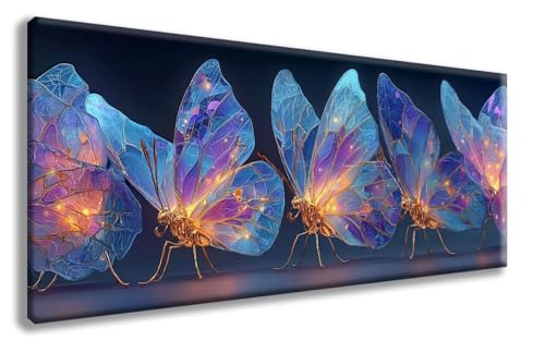 Schmetterling Diamond Painting, Tiere Diamond Painting Erwachsene Groß XXL 70x140 cm, 5D Runder Vollbohrer Diamant Crystal Art Bastelnset, Mosaik Bastel Erwachsene für Deko Schlafzimmer -zzg25086C von ZZGBDWOU