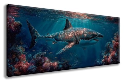 Tiere Diamond Painting, Hai Diamond Painting Erwachsene Groß XXL 100x300 cm, 5D Runder Vollbohrer Diamant Crystal Art Bastelnset, Mosaik Bastel Erwachsene für Deko Schlafzimmer, Geschenke -zzg25084Q Tiere Diamond Painting, Hai Diamond Painting Erwachsene Groß XXL 100x300 cm, 5D Runder Vollbohrer Diamant Crystal Art Bastelnset, Mosaik Bastel Erwachsene für Deko Schlafzimmer, Geschenke -zzg25084Q von ZZGBDWOU