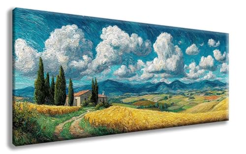Weizenfeld Diamond Painting, Wolke Diamond Painting Erwachsene Groß XXL (50x100 cm), 5D Runder Vollbohrer Diamant Crystal Art Bastelnset, Mosaik Bastel Erwachsene für Deko Schlafzimmer -zzg2508V6 von ZZGBDWOU