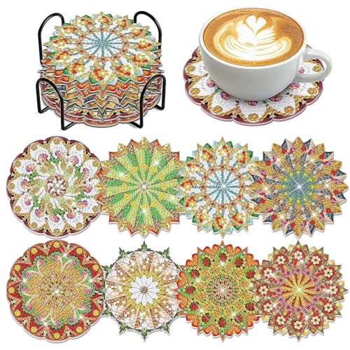 Diamond Painting Untersetzer Mandala Basteln für Kinder,8 Pcs 5D DIY-Mandala Coasters, Geburtstagsgeschenk kann Lange Wiederverwendet Diamant Tassenuntersetzer für Anfänger, Erwachsene & Kinder Diamond Painting Untersetzer Mandala Basteln für Kinder,8 Pcs 5D DIY-Mandala Coasters, Geburtstagsgeschenk kann Lange Wiederverwendet Diamant Tassenuntersetzer für Anfänger, Erwachsene & Kinder von ZZHBSR