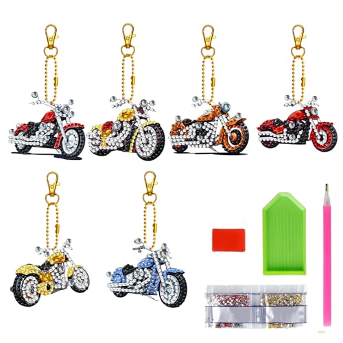 ZZHBSR Diamond Painting Schlüsselanhänger 6PCS DIY Diamanten painting Anhänger Set Motorrad 5D Doppelseitig Diamant Malerei Schlüsselbund,kreativ set für erwachsene Basteln für Anfänger ZZHBSR Diamond Painting Schlüsselanhänger 6PCS DIY Diamanten painting Anhänger Set Motorrad 5D Doppelseitig Diamant Malerei Schlüsselbund,kreativ set für erwachsene Basteln für Anfänger von ZZHBSR