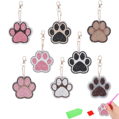 ZZHBSR Diamond Painting Schlüsselanhänger 8PCS DIY Diamant painting Anhänger Set Katzenpfoten 5D Doppelseitig Diamant Malerei Schlüsselbund,kreativ set für erwachsene Basteln für Anfänger ZZHBSR Diamond Painting Schlüsselanhänger 8PCS DIY Diamant painting Anhänger Set Katzenpfoten 5D Doppelseitig Diamant Malerei Schlüsselbund,kreativ set für erwachsene Basteln für Anfänger von ZZHBSR