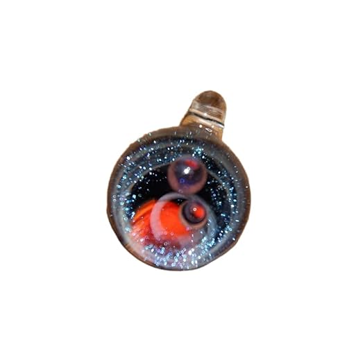 Cosmic Sternenhimmel Glasperlen Paar Geschenk Halskette DIY Farbverlauf Doppelperlen Sternenhimmel Kugeln (rote Herzen weiße Seide Doppelkugel 2) von ZZHIWEENHUJPOD
