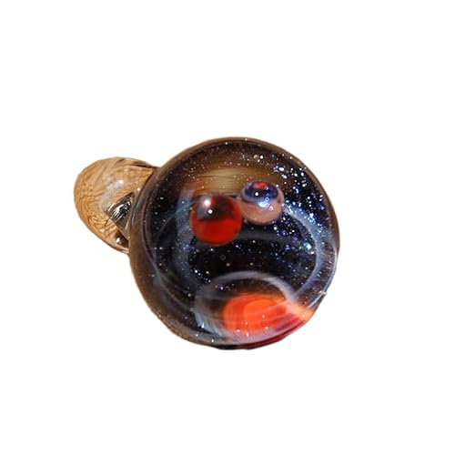 Cosmic Sternenhimmel Glasperlen Paar Geschenk Halskette DIY Farbverlauf Doppelperlen Sternenhimmel Kugeln (rotes Herz weiße Seide Doppelkugel 1) von ZZHIWEENHUJPOD