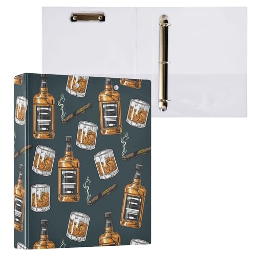 3,8 cm große Ordner mit drei Ringen, für Whiskey, Alkohol, Flaschen, Gläser, Ordner mit Taschen, 3 Löcher, Ordner für Schule, Büro, 2 Stück 3,8 cm große Ordner mit drei Ringen, für Whiskey, Alkohol, Flaschen, Gläser, Ordner mit Taschen, 3 Löcher, Ordner für Schule, Büro, 2 Stück von ZZKKO