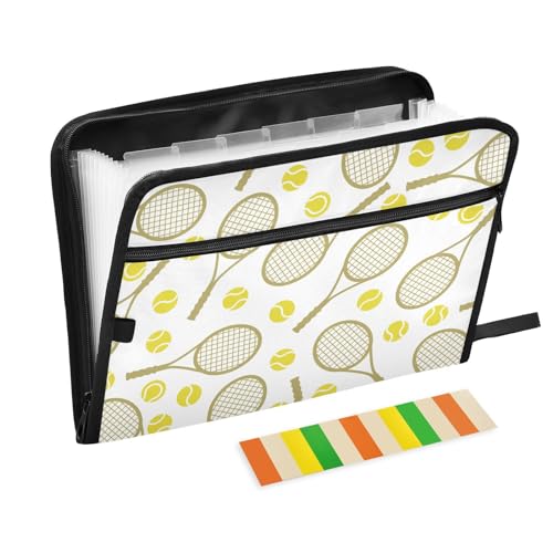 Sport-Tennis-Aktenordner, Kunststoffordner mit 13 Fächern, erweiterbarer Aktenordner für Dokumente, Schule, Studenten, Büro, ästhetische Mappe mit Etiketten, A4, Briefgröße Sport-Tennis-Aktenordner, Kunststoffordner mit 13 Fächern, erweiterbarer Aktenordner für Dokumente, Schule, Studenten, Büro, ästhetische Mappe mit Etiketten, A4, Briefgröße von ZZKKO