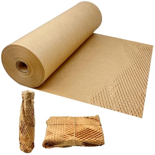 ZZMYSYXL Wabenverpackungspapierrolle, 38 x 80 m, Verpackungspapier mit 15 m Juteseil, dicke Wabenpolsterung, Geschenkrolle für Umzug, Versand, Verpackung, zerbrechliches Geschenk ZZMYSYXL Wabenverpackungspapierrolle, 38 x 80 m, Verpackungspapier mit 15 m Juteseil, dicke Wabenpolsterung, Geschenkrolle für Umzug, Versand, Verpackung, zerbrechliches Geschenk von ZZMYSYXL