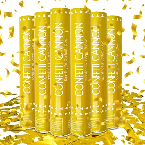 Konfettikanone, goldfarbene Konfetti-Popper, 30,5 cm, Luftschlangen, Kanone, Konfetti, goldene Party-Popper, Shooter, Großpackung für Hochzeit, Geburtstag, Abschlussfeier, Neujahrsfeier von ZZPAKUE