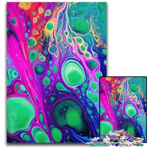 Acrylfarben-Puzzle 1000 Teile für Erwachsene anspruchsvolle Puzzles anspruchsvolle Denksportaufgabe entspannendes Spielzeug für Teenager 1000 Teile (38 x 26 cm) von ZZQWIPEIS