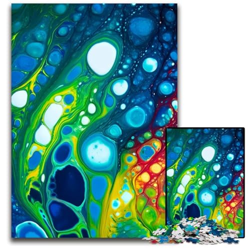 Acrylfarben-Puzzles für Erwachsene 1000 Puzzles für Erwachsene für Teenager und Familien perfekte DIY-Dekoration und Denksportaufgabe 1000 Teile (75 x 50 cm) von ZZQWIPEIS