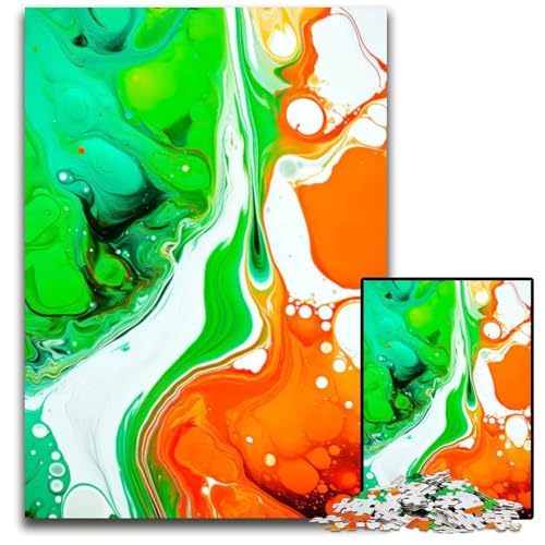 Puzzle zum Gießen von Acrylfarbe 1000 Teile für Erwachsene schwierige Puzzles für Erwachsene DIY-Kunstdekor 1000 Teile (75 x 50 cm) von ZZQWIPEIS