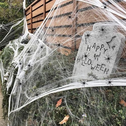 ZZRSYJ 300g Halloween Spinnennetz, Spinnennetz deko, Spinnennetz Halloween, Stretch Spinnennetz, tretch spinnenweben, Mit 60 Spinnen, für Karneval Fasching Halloween Party Dekoration Outdoor Gart ZZRSYJ 300g Halloween Spinnennetz, Spinnennetz deko, Spinnennetz Halloween, Stretch Spinnennetz, tretch spinnenweben, Mit 60 Spinnen, für Karneval Fasching Halloween Party Dekoration Outdoor Gart von ZZRSYJ