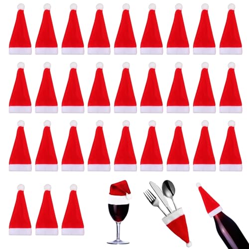 ZZRSYJ Mini Weihnachtsmütze,30 Stück Weihnachtsmütze Besteck,Mini Xmas Rot Weihnachtsmann Hüte,Weihnachtsmütze Tischdeko,Kleine Nikolausmützen,für Besteck Flasche,Xmas Home Party Tischdekoration ZZRSYJ Mini Weihnachtsmütze,30 Stück Weihnachtsmütze Besteck,Mini Xmas Rot Weihnachtsmann Hüte,Weihnachtsmütze Tischdeko,Kleine Nikolausmützen,für Besteck Flasche,Xmas Home Party Tischdekoration von ZZRSYJ