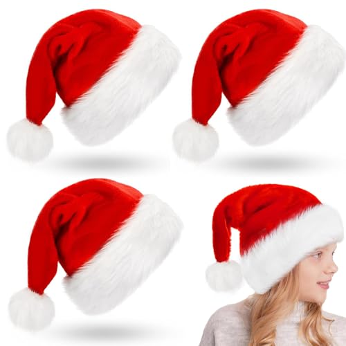 ZZRSYJ 3 Stück Weihnachtsmütze Nikolausmütze Dicker, Weihnachtsmann Mütze Rot Santa Mütze plüsche weihnachtsmann mütze Nikolausmütze Plüsch Warme Verdickt Nikolausmütze Mütze ZZRSYJ 3 Stück Weihnachtsmütze Nikolausmütze Dicker, Weihnachtsmann Mütze Rot Santa Mütze plüsche weihnachtsmann mütze Nikolausmütze Plüsch Warme Verdickt Nikolausmütze Mütze von ZZRSYJ