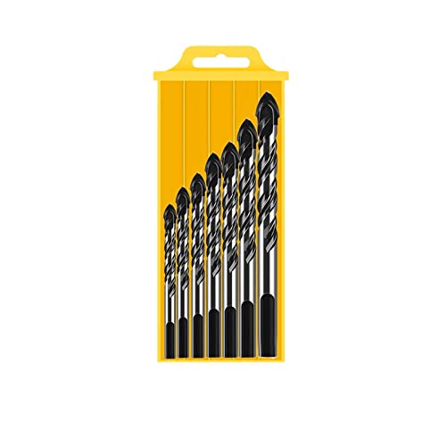 3-12 mm Glas Metall Fliesen Bohrer Dreieck Diamantbohrer Set Keramik Beton Ziegel Holz Lochsäge Bohrer (Color : 7 PCS Set Black) von ZZSRJ