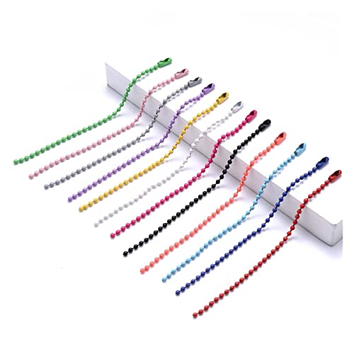 ZZSRJ 20 Stück/Batch Kugel Perlenkette Perlenverbinder for die Schmuckherstellung DIY Charm Supplies 2/2.4mm (Color : Mixcolor, Size : 2.4mm Length 12cm) von ZZSRJ