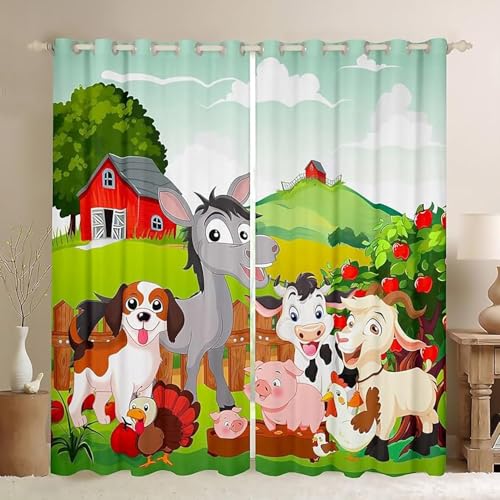 ZZTBQ Cartoon Bauernhof Tiere Vorhänge Für Kinderzimmer Jungen Bauernhaus Landhausstil Vorhänge Verdunkelungsvorhang Hund Esel Schwein Milchkuh Schaf Huhn 200x160cm ZZTBQ Cartoon Bauernhof Tiere Vorhänge Für Kinderzimmer Jungen Bauernhaus Landhausstil Vorhänge Verdunkelungsvorhang Hund Esel Schwein Milchkuh Schaf Huhn 200x160cm von ZZTBQ
