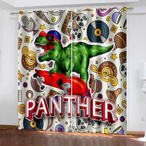 ZZTBQ Karikatur Dinosaurier 100% Blickdichter Vorhang Mit Ösen, Karikatur Bunt Graffiti Dinosaurier 2 Stück Verdunkelungsvorhang 234x183cm Für Jungen Mädchen Kinder Schlafzimmer ZZTBQ Karikatur Dinosaurier 100% Blickdichter Vorhang Mit Ösen, Karikatur Bunt Graffiti Dinosaurier 2 Stück Verdunkelungsvorhang 234x183cm Für Jungen Mädchen Kinder Schlafzimmer von ZZTBQ