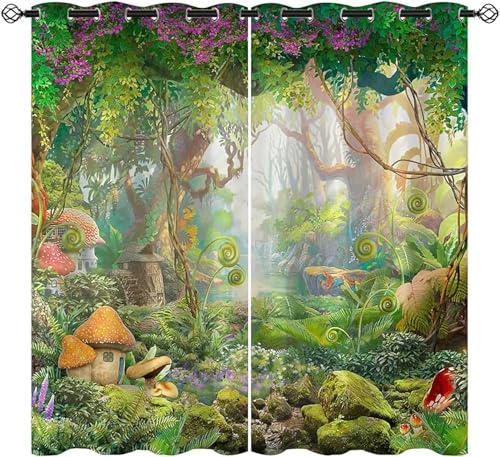 ZZTBQ Karikatur Wald Verdunkelungsvorhang Mit Ösen, Pilz Blickdichte Vorhänge Baumhaus 220x215cm Für Jungen Mädchen Kinder Schlafzimmer ZZTBQ Karikatur Wald Verdunkelungsvorhang Mit Ösen, Pilz Blickdichte Vorhänge Baumhaus 220x215cm Für Jungen Mädchen Kinder Schlafzimmer von ZZTBQ