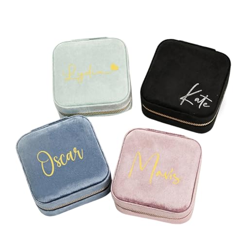ZZTINGC Personalisierte Samt-Reise-Schmuckschatulle, Personalisiertes Kleines Reise-Schmuckkästchen Mit Namen, Stapel-Schmuck-Organizer-Box, Personalisiertes Geschenk For Mädchen, Frauen, Geburtstag ZZTINGC Personalisierte Samt-Reise-Schmuckschatulle, Personalisiertes Kleines Reise-Schmuckkästchen Mit Namen, Stapel-Schmuck-Organizer-Box, Personalisiertes Geschenk For Mädchen, Frauen, Geburtstag von ZZTINGC