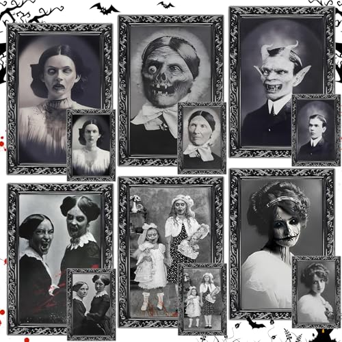 ZZXLOPEZ 6 Stück Halloween Bilder, Halloween Wanddeko, Halloween Gothic Deko Gruselig Fotos Horror Bilderrahmen, Gruselige Wanddekoration, Halloween 3D Bild für Party, Schloss, Spukhaus, Zuhause ZZXLOPEZ 6 Stück Halloween Bilder, Halloween Wanddeko, Halloween Gothic Deko Gruselig Fotos Horror Bilderrahmen, Gruselige Wanddekoration, Halloween 3D Bild für Party, Schloss, Spukhaus, Zuhause von ZZXLOPEZ